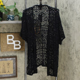 Antthony Women's Lacey Days Short Sleeve Open Knit Cardigan