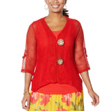 Nina Leonard Women's Coconut Button Bolero Sweater With Tank Top