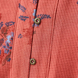 Denim & Co. Women's V-Neck Printed Waffle Knit Henley Shirt