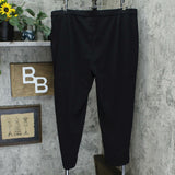 Dennis Basso Plus Size Luxe Crepe Pull-On Lace Insert Ankle Pants Black 2X