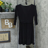 Mother Bee Apparel Maternity Cross Front Ruched Dress Black XL