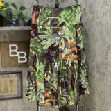 Bob Mackie Women's Jungle Print Woven Hi-Low Midi Skirt