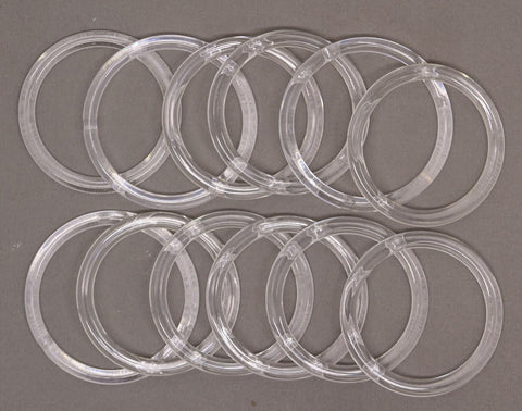 ZUZIFY Clear 3-Inch Diameter Scarf Rings Holder Clear - LOT OF 12