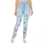 DG2 by Diane Gilman Women's Tall Embroidered Pull On Exposed Button Jeans