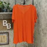 DG2 by Diane Gilman Burnout Printed And Embellished Top Rust Paisley Plus 2X