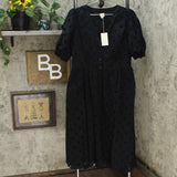 A New Day Women's Short Sleeve Eyelet Midi Dress