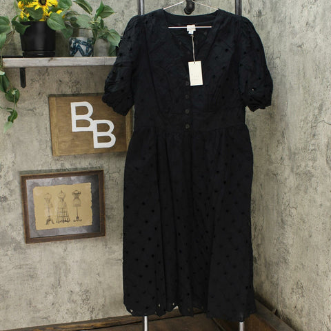 A New Day Women's Short Sleeve Eyelet Midi Dress – Biggybargains A New Day Women's Short Sleeve Eyelet Midi Dress – Biggybargains