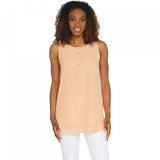 Linea by Louis Dell'Olio Women's Sleeveless Henley Swing Top