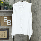 Fever Women's Sleeveless Button Up Blouse White XXL