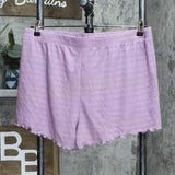 Stars Above Women's Textured Knit Pajama Lounge Shorts ZG5M7 Purple XL