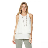 DG2 by Diane Gilman Women's Crepe Tank Top with Knit Back