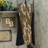 DKNY Women's Scuba Colorblock Animal Print Fit and Flare Dress