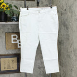 Denim & Co. Plus Petite Studio Distressed Classic Denim Ankle Jeans