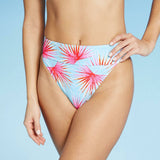 Xhilaration Women's Tropical Print High Leg High Waist Bikini Bottom