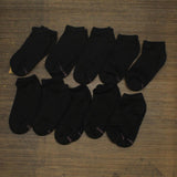 Hanes Women's 10pk Pairs Cushioned Low Cut Socks Black 5-9