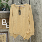 DG2 by Diane Gilman Women's Ruffle Side Brushed Knit Sweater