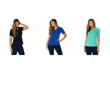 Denim & Co. Women's Plus Essentials Crossover V-Neck Short Sleeve Top