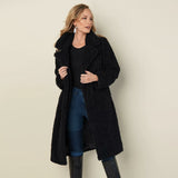 Martha Stewart Women's Long Faux Curly Lamb Fur Coat