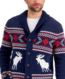 Club Room Men's Novelty Moose Sweater Cardigan