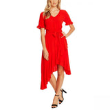 Cece Women's V-Neck Ruffle Dress