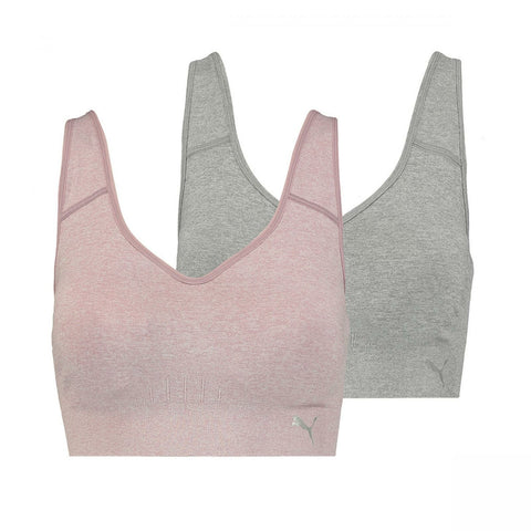 New Puma Womens Convertible Back 2 Pack Seamless Sports Bra. 1344680-NEW Medium