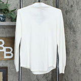 Style & Co Long Sleeve Keyhole Neck Tunic Sweater Winter White XS
