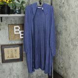 AnyBody Women's Brushed Hacci Knit Wrap Cardigan Indigo XL
