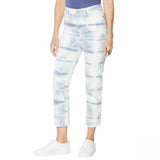 DG2 by Diane Gilman Tie Dye Straight Cropped Jeans Chambray Plus 18W