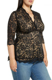 Kiyonna Women's Plus Size Linden Lace Blouse Shirt Top