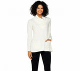 LOGO by Lori Goldstein French Terry Knit Top Cream White Small