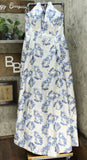 Speechless Juniors' Metallic Floral Brocade Halter Gown Blue / Gold 15