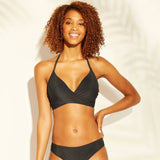 Shade & Shore Women's Dream Light Lined Wrap Front Ribbed Bikini Top