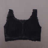 Rhonda Shear Women's Stretch Lace Over Layer Bra Black Plus 1X