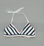 Xhilaration Women's Crochet Bralette Bikini Swim Top Red/ White/ Blue Small