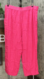 DG2 by Diane Gilman Women's Plus Size Stretch Linen Blend Crop Pants