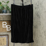 LaBellum by Hillary Scott Women's Plus Size Soft As Velvet A-Line Pleated Midi Skirt