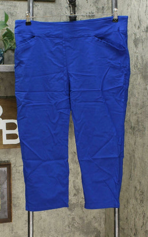 Nina Leonard Women's Plus Size Straight Leg Cropped Pants Deep Sea 2X