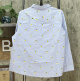 Lemon Way Women's Plus Size 365 Poplin Stretch Embroidered Button Down Shirt