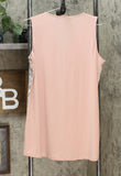 Nina Leonard Women's Twin Print Sleeveless Tunic Top Blush Large