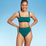 Shade & Shore Women's Ladder High Waist High Leg Extra Cheeky Bikini Bottom