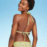 NWT Xhilaration Juniors Smocked Triangle Bikini Top. AFU39D D/DD