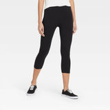 Xhilaration Women's Cotton Capri Leggings Black L