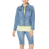 DG2 by Diane Gilman Women's Plus Size Frayed Hem Denim Jean Jacket