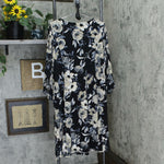 Susan Graver Plus Size Floral Liquid Knit 3/4-Sleeve Shift Dress