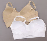 Rhonda Shear 2 Pack Molded Cup Bras With Mesh Back Detail White/ Nude Plus 1X