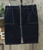 G by Giuliana Women's Plus Size Zip-Front Denim Skirt 18W
