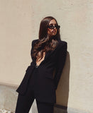 Danielle Bernstein Plus Open Front Ring Hardware Blazer Jacket