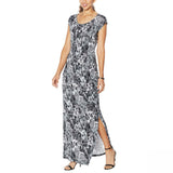 Colleen Lopez Women's Isle Be There Maxi Dress Black Ikat Large