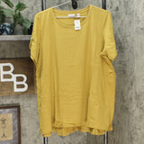 LOGO by Lori Goldstein Women's Plus Size Washed Cotton Top with Hi-Low Hem