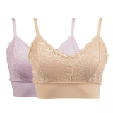 Rhonda Shear 2 Pack Lace Leisure Bras With Removable Pads Nude/ Pink Plus 1X